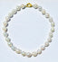 18" Medium White Freshwater Baroque Pearl Necklace with Gold Diamond Clasp