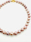 18" Mauve Edison Pearl Necklace with Gold Vermeil Diamond Clasp
