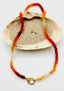 17" 5mm Fire Opal Necklace with Diamond Gold Vermeil Clasp
