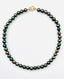 18" Olive Round Freshwater Pearl Necklace with Vermeil and Diamond Clasp