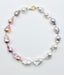 18" Ombre White, Natural and Grey Freshwater Baroque Pearl Necklace with Vermeil and Sterling Silver Diamond Clasp