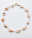 18" AAA Jumbo Peach/Pink Baroque Freshwater Pearl Necklace with 18k Vermeil Diamond Clasp