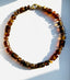 18" Rare Sumatra Amber Necklace with Gold Diamond Skull Clasp