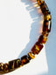 18" Rare Sumatra Amber Necklace with Gold Diamond Skull Clasp