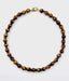 Tiger's Eye Ball and Lemon Topaz Heishi Necklace with Diamond Vermeil Clasp, 18"
