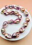 18" Extra Large 25-30mm Natural Baroque Freshwater Pearl Necklace with a Gold Vermeil Diamond Clasp