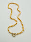 18" 5mm Yellow Akoya Pearl Necklace with Gold Vermeil Diamond Clasp