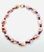 18" Natural Ombre Baroque Pearl and Faceted Purple Rondelle Necklace with Two Tone Diamond Clasp