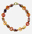 18" Natural Baroque Pearl with Carnelian Ball and Donut Necklace with Two Tone Diamond Clasp