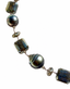 18" Tahitian Pearl and Mystic Labradorite Necklace with Large Two Tone Diamond Clasp