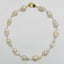 18" White Baroque Pearl Necklace with Two Tone Diamond Clasp