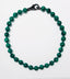 18" Green Fordite and Faceted Green Onlyx Necklace with Black Spinel Clasp