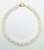18" Large Faceted Organic Shaped Moonstone Rondelle Necklace with Gold Vermeil Diamond Clasp