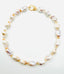 18" White and Natural Medium Baroque Pearl and Faceted Heishi Citrine Rondelle with Gold Vermeil Clasp