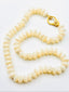 18" Mother of Pearl Faceted Rondelle Necklace with Gold Vermeil Diamond Clasp