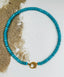 18" Turquoise Necklace with Diamond Gold Vermeil Clasp