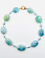 18" Faceted Small and XL Oval Multicolor Aquamarine, Gold Vermeil Diamond Clasp