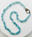 18" AAA Hand Cut Aquamarine Necklace with Sterling Silver Diamond Clasp