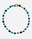 18" Faceted Apatite Oval/Coin and Chrysocolla Necklace with Large Sterling Silver Diamond Clasp