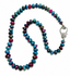 18" Faceted Ruby in Kyanite Rondelle Necklace with Sterling Silver Diamond Clasp
