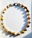 18" Gold/Natural Braoque Pearl Necklace with Sterling Silver Diamond Clasp