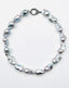 Jumbo AAA Grey Freshwater Baroque Pearl Necklace with Large Sterling Silver Diamond Clasp, 18.5"