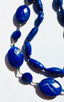 18" AAA Faceted Bright Oval and Bright Blue Coin Lapis Necklace with Sterling Silver Diamond Clasp
