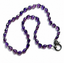 18" Faceted Purple Zircon Teardrop Necklace with Large Sterling Silver Diamond Clasp
