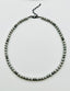 18" Grey Freshwater Pearl Pyrite Necklace with Rhodium Clasp