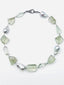 18" Faceted Organic Shaped Green Amethyst and Grey Baroque Pearl Necklace