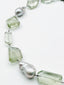18" Faceted Organic Shaped Green Amethyst and Grey Baroque Pearl Necklace