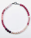 18" Morganite Strawberry Quartz Freshwater Pearl Combination Necklace with Sterling Silver Clasp