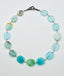 18" Flat Faceted Peruvian Opal and Aqua Chalcedony Mixed Necklace