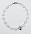 18" Flat Faceted Rainbow Moonstone Necklace with Single Piece of Organic Moonstone and Sterling Silver Clasp