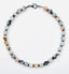 18" Montana Agate Ball and Matte Grey Heishi Bead Necklace with A Sterling Silver Clasp
