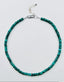 18" Malachite Heishi Necklace with Sterling Silver Diamond Rondelle and Sterling Silver Clasp