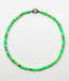 18" Green Turquoise and Gold Fill Rondelle Necklace with Yellow Tourmaline Clasp