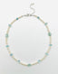 18" 4mm White Freshwater Pearl Aquamarine and Blue Topaz Combo, Sterling Silver