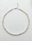 18" 6mm Freshwater Pearl Necklace with Faceted White Pyrite Balls Sterling Silver