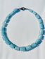 18" Large Graduated Aquamarine Tube Shaped Necklace