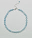 18" 10mm Faceted Aquamarine Necklace with Sterling Silver