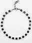 18" Shiny Black onyx Cube and White Freshwater Pearl Necklace