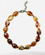 18" Brady Opal Flat Oval and Amber Slice Necklace