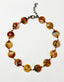 18" Brandy Opal, Orange Hessonite Rondelle, and Rainbow Moonstone Rondelle Necklace