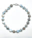18" Natural Coin Shaped Blue Boulder Opal with Organic Aquamarine Slices