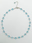 18" AAA Faceted Double Cut Blue Topaz Coin Shape Necklace Sterling Silver