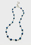 18" Navy Blue 7-8 mm Freshwater Pearl Baroque and Pyrite Necklace with Sterling Silver