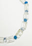 18" Crystal Quartz Cylinder, Blue Mystic Quartz and Blue Chalcedony Ball Necklace with Sterling Silver Clasp