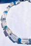 18" Crystal Quartz Cylinder, Blue Mystic Quartz and Blue Chalcedony Ball Necklace with Sterling Silver Clasp