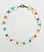 18" Crystal Quartz Cylinder and Multi Stone Ball Necklace with Sterling Silver Clasp